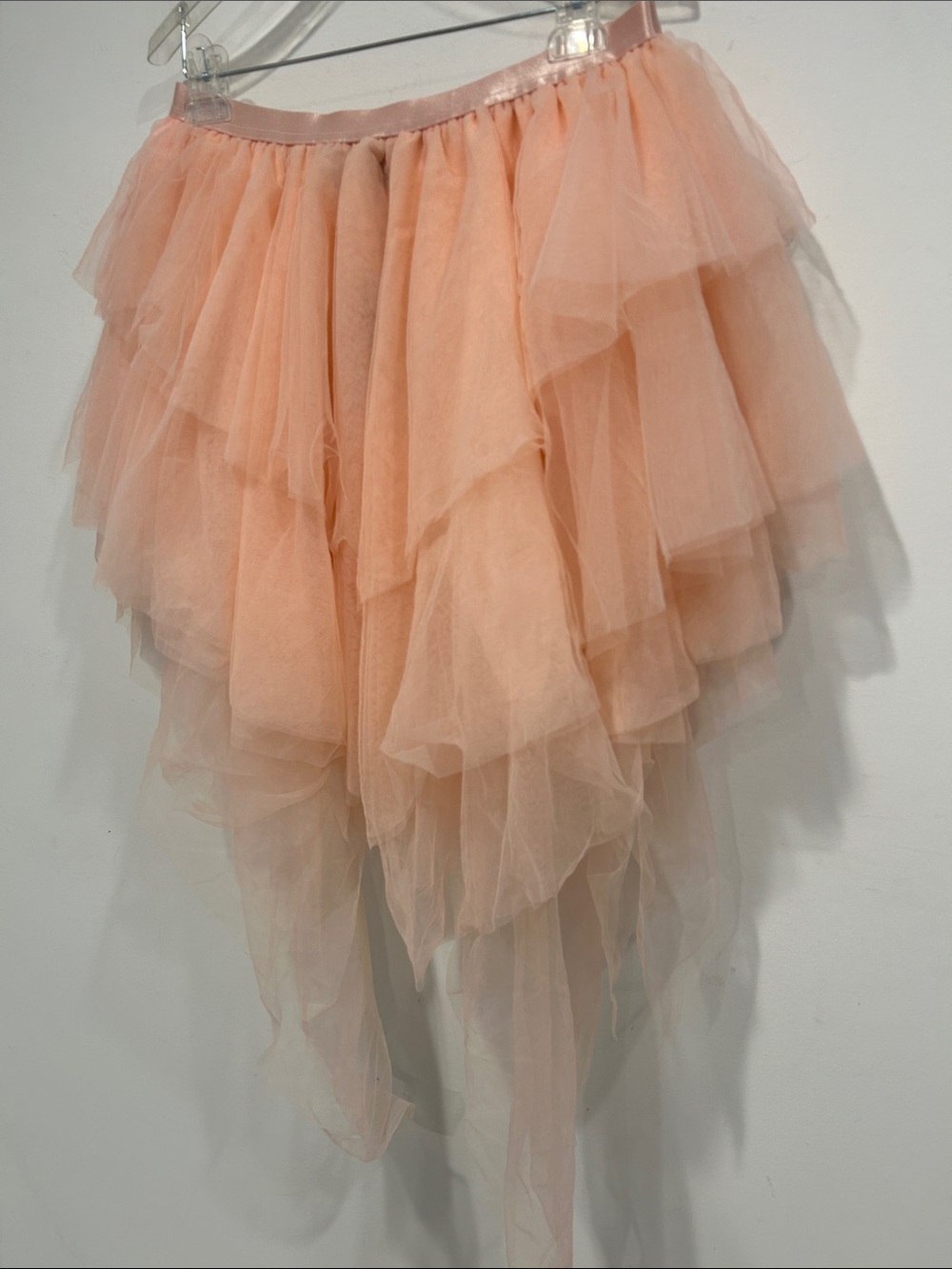 Dolls Kill Peach handkerchief Tiered Tulle layer High-Low Skirt large new women - Picture 2 of 5